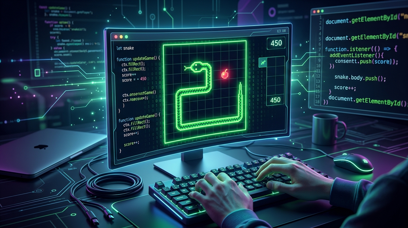 Build a Classic Snake Game: Step-by-Step JavaScript Tutorial | AI Valley Chandigarh