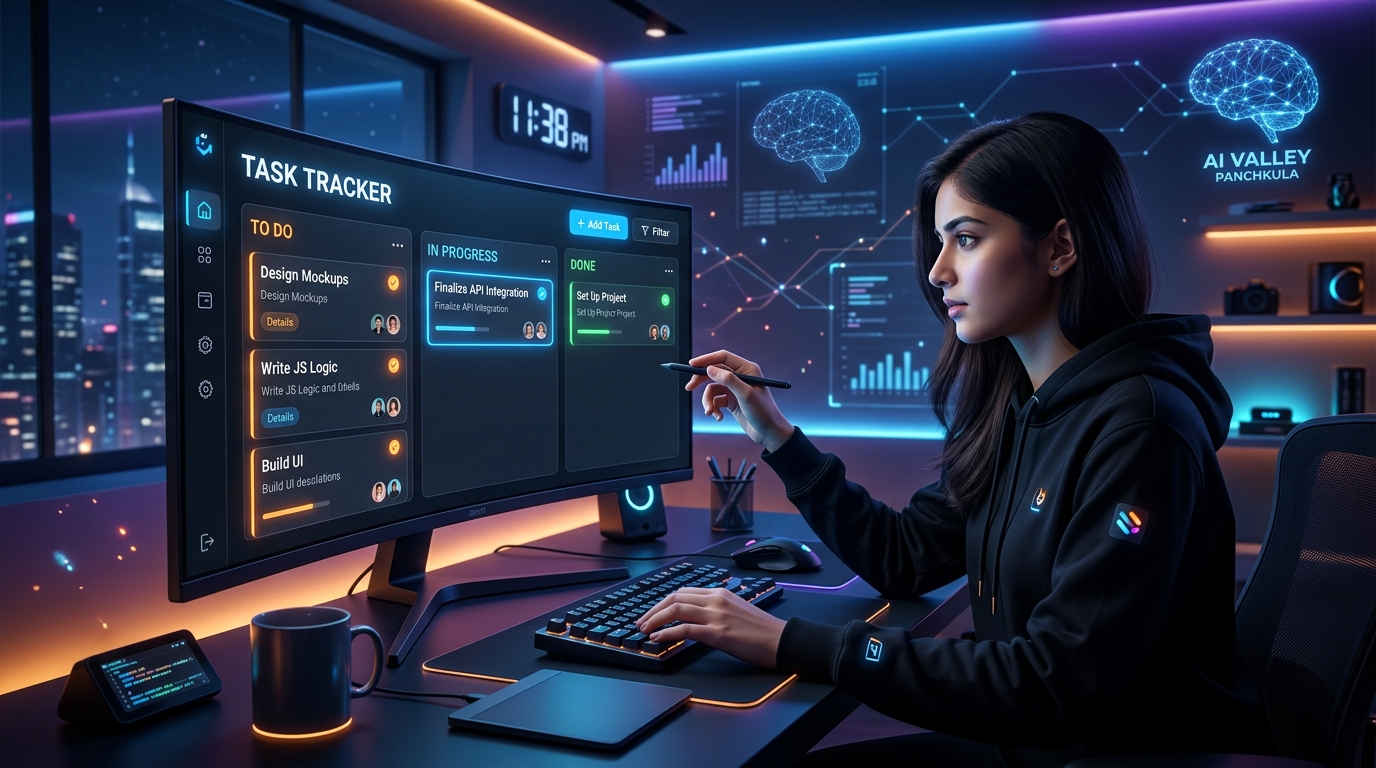 Build an Interactive Task Tracker: Vanilla JS Web Development Tutorial | AI Valley Panchkula