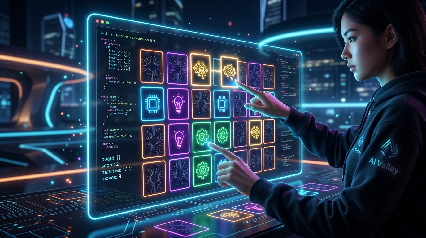 Build an Interactive Memory Card Game: Vanilla JS Tutorial | AI Valley Zirakpur