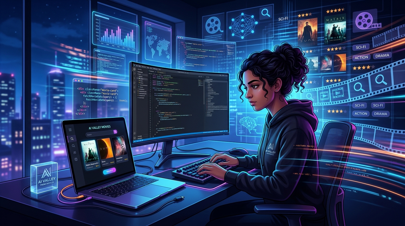 Build a Dynamic Movie Search App: Web Development Tutorial | AI Valley Panchkula